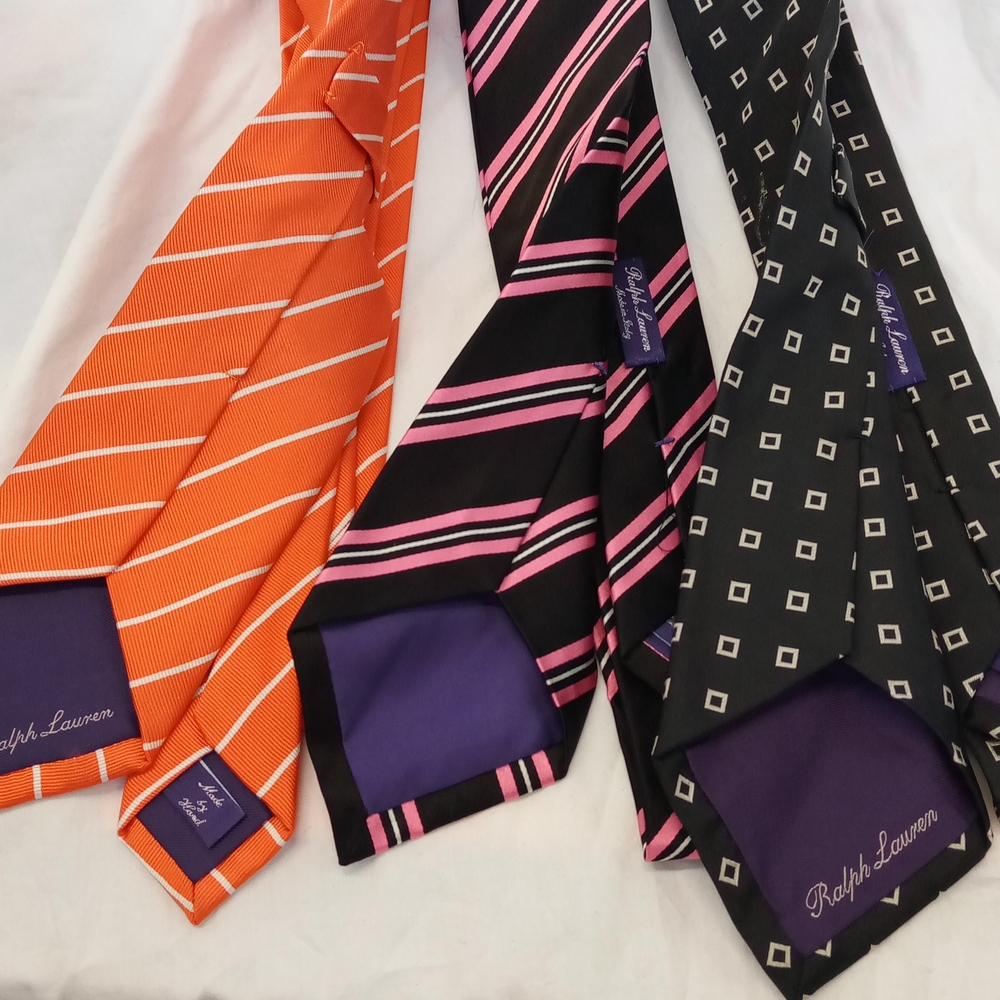Ralph Lauren Purple Label Orange, Pink, and Black Ties